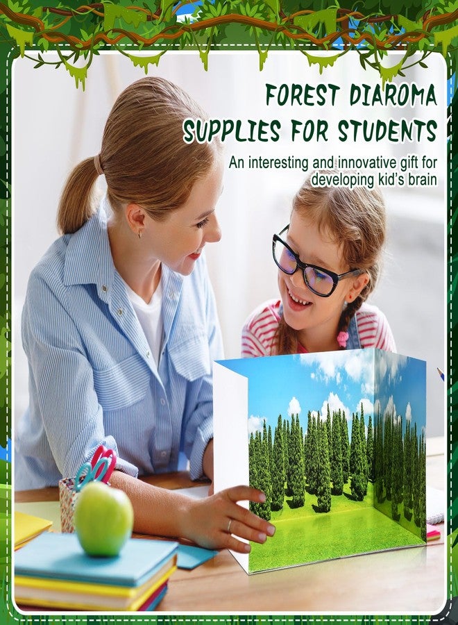 Trandraft 1 Pcs Diorama Kit Habitat Project Supplies with Double Sided Tapes Diorama Box for Display Dollhouse Room, 11.8 x 8.7 x 8.3 Inch (Jungle Style) - Image 5
